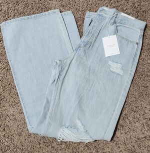 KANCAN Light Blue Distressed 90's Flare Women Jeans Size 13/30 NWT